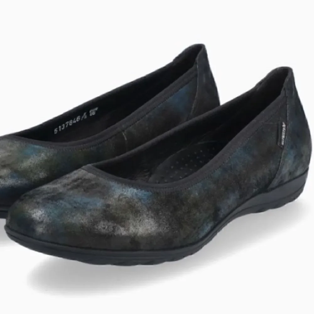 Mephisto Emilie Ballet Flats Petroleum Dark Blue Size 6.5